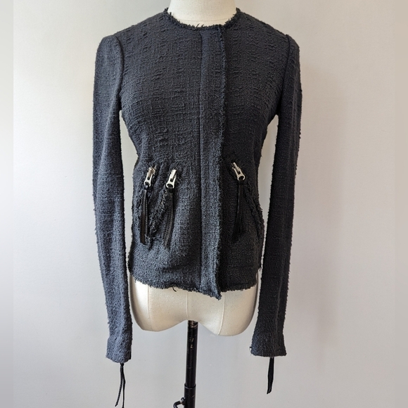 Rebecca Taylor Tweed Moto Blazer - Picture 1 of 16